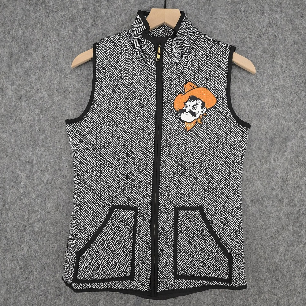 Oklahoma State Cowboys Vest Womens Small Black NCAA Gameday Couture Football